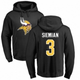 NFL Nike Minnesota Vikings #3 Trevor Siemian Black Name & Number Logo Pullover Hoodie