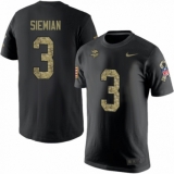 NFL Nike Minnesota Vikings #3 Trevor Siemian Black Camo Salute to Service T-Shirt