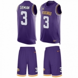 Men's Nike Minnesota Vikings #3 Trevor Siemian Limited Purple Tank Top Suit NFL Jersey