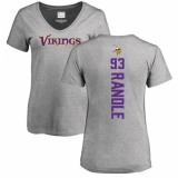 NFL Women's Nike Minnesota Vikings #93 John Randle Ash Backer V-Neck T-Shirt