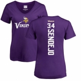 NFL Women's Nike Minnesota Vikings #34 Andrew Sendejo Purple Backer Slim Fit T-Shirt