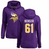 NFL Women's Nike Minnesota Vikings #61 Joe Berger Purple Name & Number Logo Pullover Hoodie