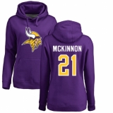 NFL Women's Nike Minnesota Vikings #21 Jerick McKinnon Purple Name & Number Logo Pullover Hoodie