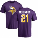 NFL Nike Minnesota Vikings #21 Jerick McKinnon Purple Name & Number Logo T-Shirt
