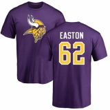 NFL Nike Minnesota Vikings #62 Nick Easton Purple Name & Number Logo T-Shirt