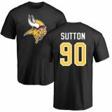 NFL Nike Minnesota Vikings #90 Will Sutton Black Name & Number Logo T-Shirt