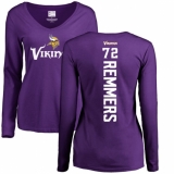 NFL Women's Nike Minnesota Vikings #72 Mike Remmers Purple Backer Slim Fit Long Sleeve T-Shirt
