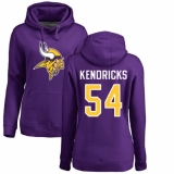 NFL Women's Nike Minnesota Vikings #54 Eric Kendricks Purple Name & Number Logo Pullover Hoodie