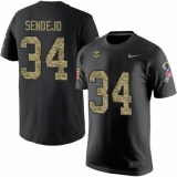 Nike Minnesota Vikings #34 Andrew Sendejo Black Camo Salute to Service T-Shirt