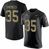 Nike Minnesota Vikings #35 Marcus Sherels Black Camo Salute to Service T-Shirt