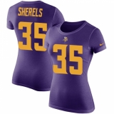 Women's Nike Minnesota Vikings #35 Marcus Sherels Purple Rush Pride Name & Number T-Shirt