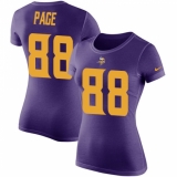 Women's Nike Minnesota Vikings #88 Alan Page Purple Rush Pride Name & Number T-Shirt