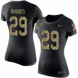 Women's Nike Minnesota Vikings #29 Xavier Rhodes Black Camo Salute to Service T-Shirt