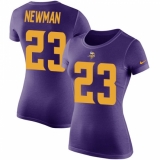 Women's Nike Minnesota Vikings #23 Terence Newman Purple Rush Pride Name & Number T-Shirt
