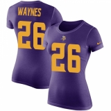 Women's Nike Minnesota Vikings #26 Trae Waynes Purple Rush Pride Name & Number T-Shirt