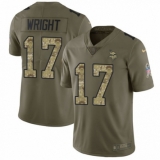 Men's Nike Minnesota Vikings #17 Kendall Wright Limited Olive/Camo 2017 Salute to Service NFL Jersey