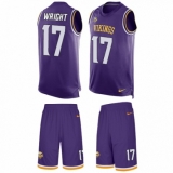 Men's Nike Minnesota Vikings #17 Kendall Wright Limited Purple Tank Top Suit NFL Jersey
