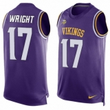 Men's Nike Minnesota Vikings #17 Kendall Wright Limited Purple Player Name & Number Tank Top NFL Jersey