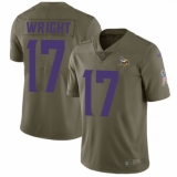 Men's Nike Minnesota Vikings #17 Kendall Wright Limited Olive 2017 Salute to Service NFL Jersey