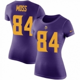 NFL Women's Nike Minnesota Vikings #84 Randy Moss Purple Rush Pride Name & Number T-Shirt