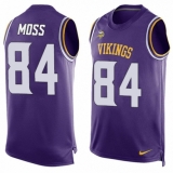 Men's Nike Minnesota Vikings #84 Randy Moss Limited Purple Player Name & Number Tank Top NFL Jersey