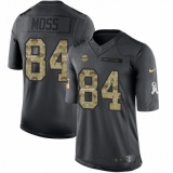 Men's Nike Minnesota Vikings #84 Randy Moss Limited Black 2016 Salute to Service NFL Jersey