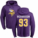 NFL Nike Minnesota Vikings #93 Sheldon Richardson Purple Name & Number Logo Pullover Hoodie