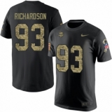 NFL Nike Minnesota Vikings #93 Sheldon Richardson Black Camo Salute to Service T-Shirt
