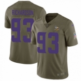 Women's Nike Minnesota Vikings #93 Sheldon Richardson Limited Olive 2017 Salute to Service NFL Jersey