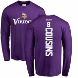 NFL Nike Minnesota Vikings #8 Kirk Cousins Purple Backer Long Sleeve T-Shirt