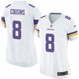 Women's Nike Minnesota Vikings #8 Kirk Cousins Game White NFL Jersey