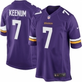 Men's Nike Minnesota Vikings #7 Case Keenum Game Purple Team Color NFL Jersey