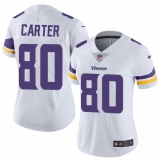 Women's Nike Minnesota Vikings #80 Cris Carter Elite White NFL Jersey