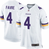 Men's Nike Minnesota Vikings #4 Brett Favre Game White NFL Jersey
