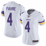 Women's Nike Minnesota Vikings #4 Brett Favre Elite White NFL Jersey