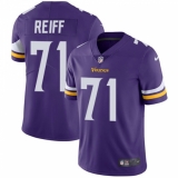 Men's Nike Minnesota Vikings #71 Riley Reiff Purple Team Color Vapor Untouchable Limited Player NFL Jersey