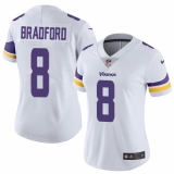 Women's Nike Minnesota Vikings #8 Sam Bradford Elite White NFL Jersey