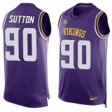 Men's Nike Minnesota Vikings #90 Will Sutton Limited Purple Player Name & Number Tank Top NFL Jersey
