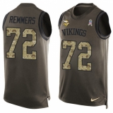 Men's Nike Minnesota Vikings #72 Mike Remmers Limited Green Salute to Service Tank Top NFL Jersey