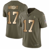Youth Nike Minnesota Vikings #17 Jarius Wright Limited Olive/Gold 2017 Salute to Service NFL Jersey