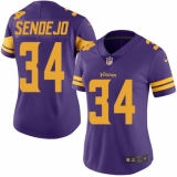 Women's Nike Minnesota Vikings #34 Andrew Sendejo Elite Purple Rush Vapor Untouchable NFL Jersey