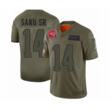 Men's New England Patriots #14 Mohamed Sanu Sr Limited Olive 2019 Salute to Service Football Jersey