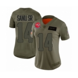 Women's New England Patriots #14 Mohamed Sanu Sr Limited Olive 2019 Salute to Service Football Jersey