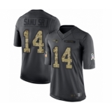 Youth New England Patriots #14 Mohamed Sanu Sr Limited Black 2016 Salute to Service Football Jersey