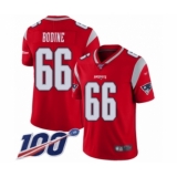 Youth New England Patriots #66 Russell Bodine Limited Red Inverted Legend 100th Season Football Jersey