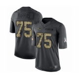 Men's New England Patriots #75 Ted Karras Limited Black 2016 Salute to Service Football Jersey