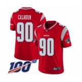 Men's New England Patriots #90 Shilique Calhoun Limited Red Inverted Legend 100th Season Football Jersey