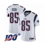 Men's New England Patriots #85 Ryan Izzo White Vapor Untouchable Limited Player 100th Season Football Jersey