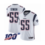 Men's New England Patriots #55 John Simon White Vapor Untouchable Limited Player 100th Season Football Jersey