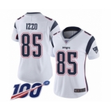 Women's New England Patriots #85 Ryan Izzo White Vapor Untouchable Limited Player 100th Season Football Jersey